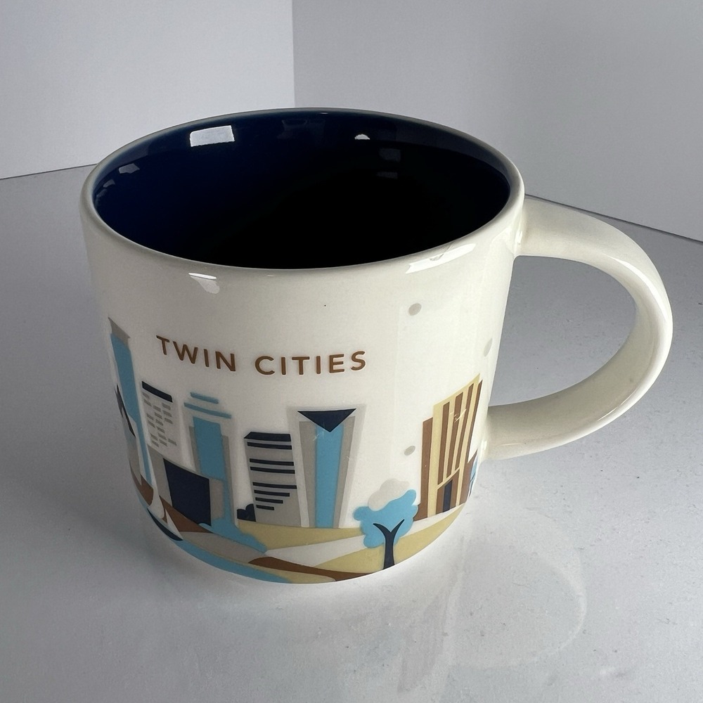ORIGINAL 2015 Starbucks Coffee Mug TWIN CITIES You Are Here Series 14oz